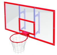 УТ409.1-01 Щит баскетбольный для залов с креплением и с кольцом FIBA стекло акриловое